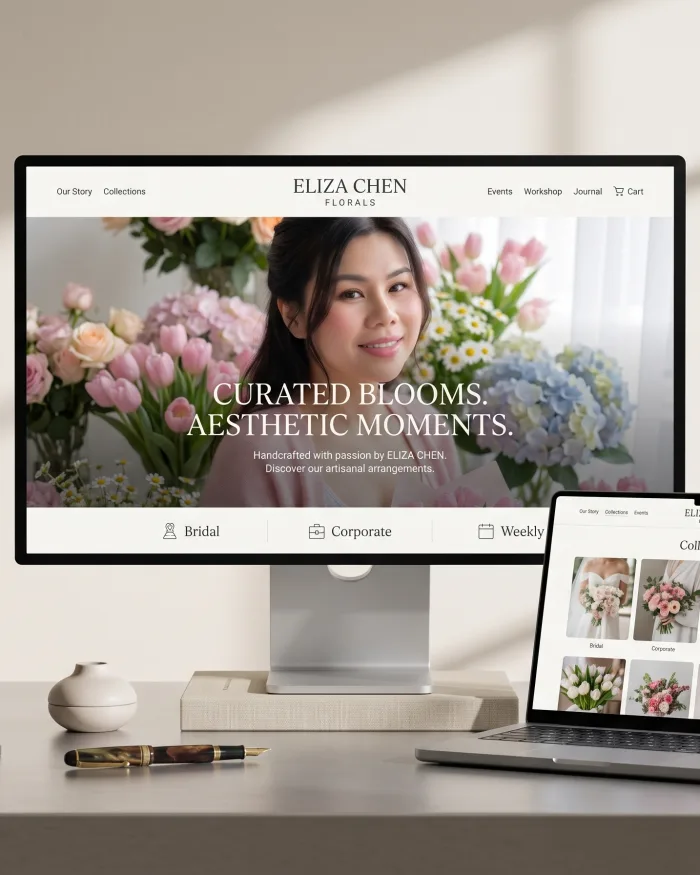 Responsive Ivory and Bloom website design