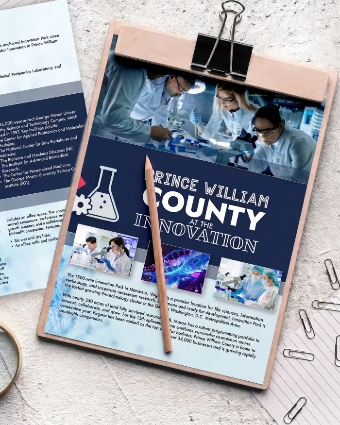 A coordinated brand system applied to Prince William County collateral