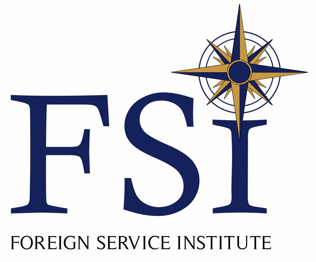 Foreign Service Institute navy and gold compass-star logo